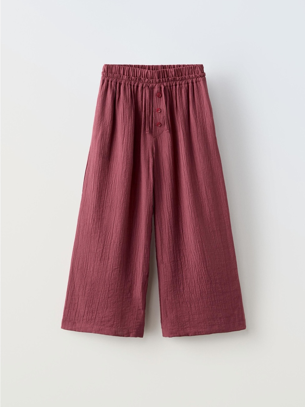 Zara Girls Wide-Leg Textured Flowy Pants, Size 13-14y